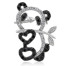 Heart Panda Bear Brooch