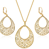 Goldtone Floral Set