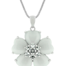 White Cat’s Eye CZ Flower Pendant