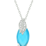 Leaf and Aqua Marquise Pendant