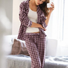 burgundy flannel PJ setÂ 